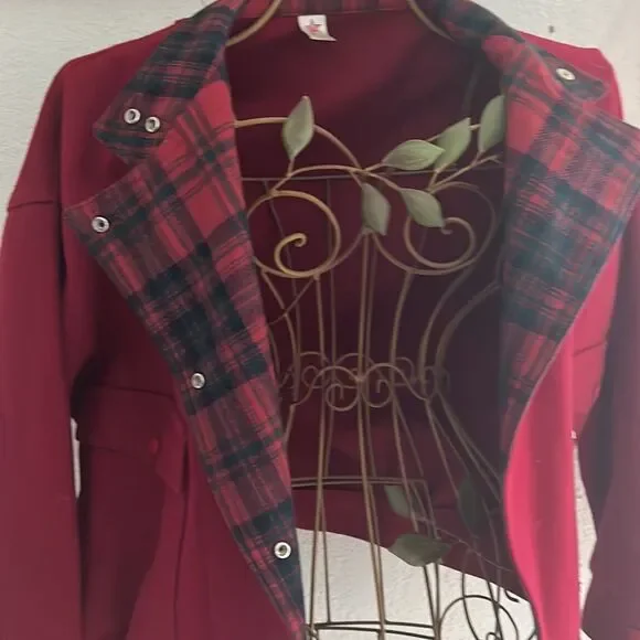 Vintage Burgundy Women's bomber jacket - Picture 3 of 7